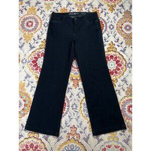 Eddie Bauer Slightly Curvy Jeans Sz 14 Womens Slim Straight  Dark Wash
